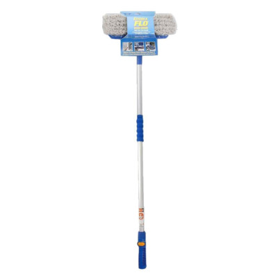 Car Wash Brush Telescoping Long Handle Auto Flow Thru Scrub RV Boat Van Truck