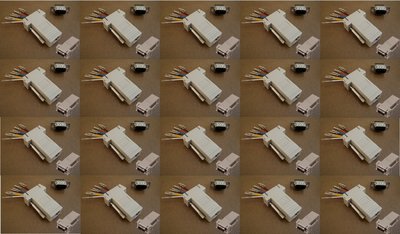 20 Pack - DB9 Male to RJ45 Female Modular Adapter Connector 8P8C Serial RS232