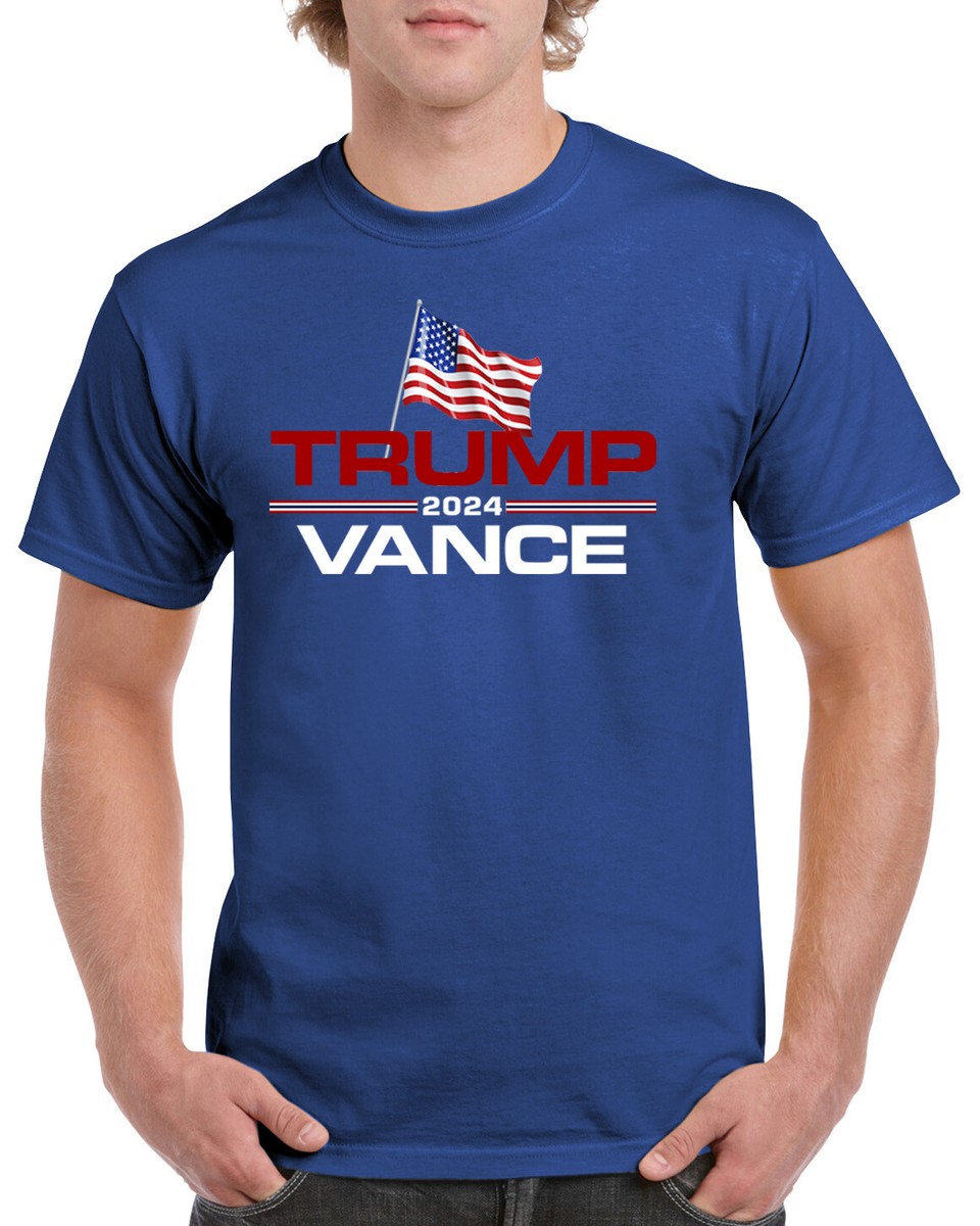 T-shirt Trump Vance 2024 - Motif Drapeau Présidentiel MAGA, Taille Homme, Manches Courtes