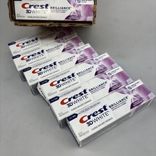 6 Pack Crest 3D White Brilliance Whitening Travel Size Toothpaste .85 oz