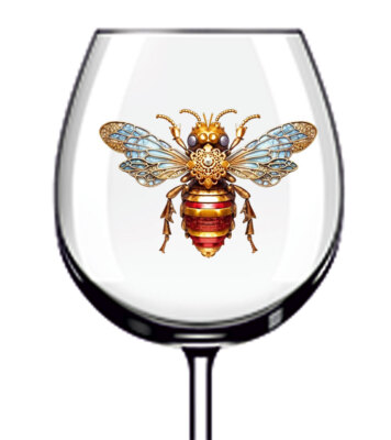 12x Sparkling Bee Becher Weinglas Flasche Vinyl Aufkleber Abziehbilder f744
