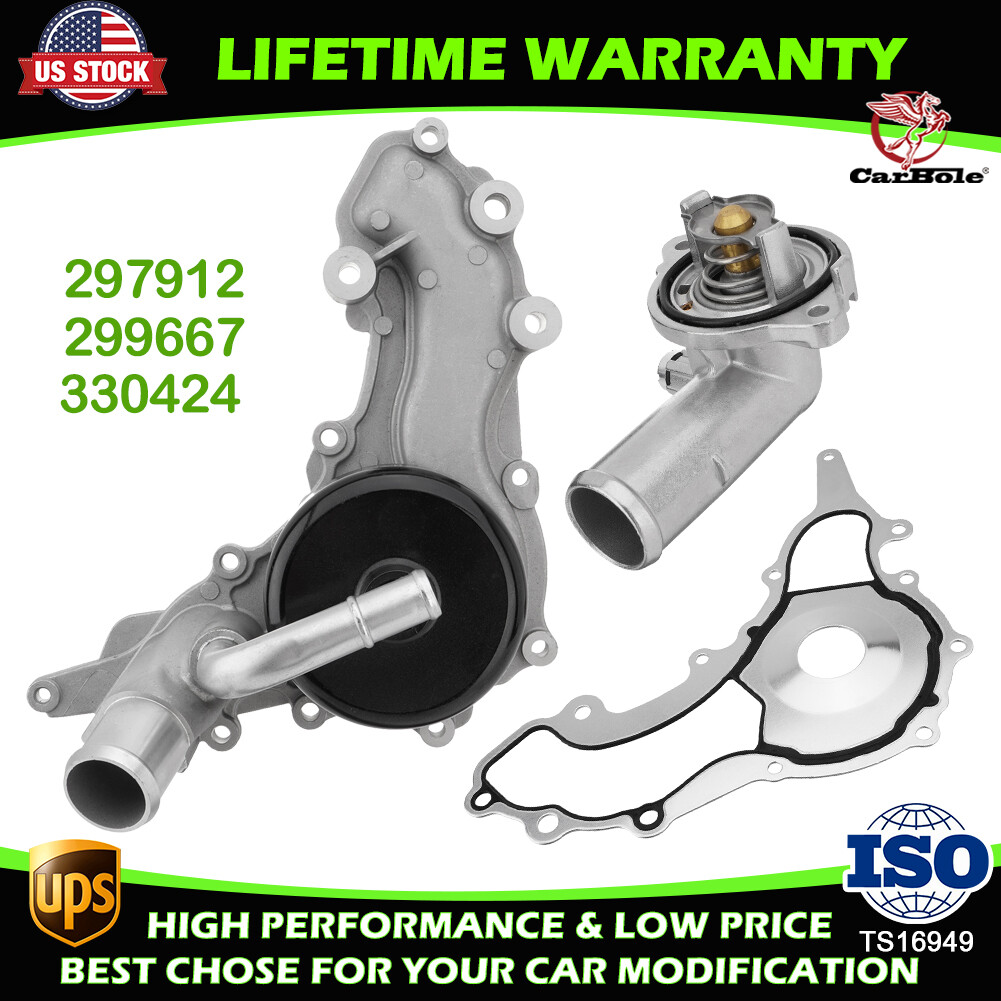 For Maserati Ghibli Levante Quattroporte Water Pump w/ Thermostat 3.0T V6 Engine