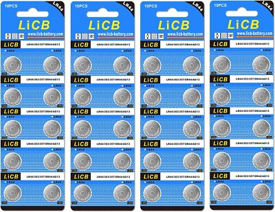 LiCB 80 Pack LR44 AG13 357 303 SR44 Batteries 1.5V Button Coin Cell Battery