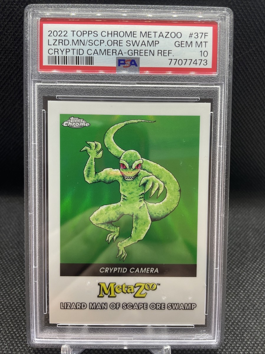 2022 Topps Chrome MetaZoo Cryptid Camera Lizard Man Green