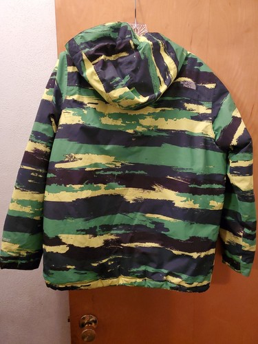 The North Face Boys Hyvent Jacket XL 18/20 Black/Green/Yellow Hooded Coat Zip - Picture 6 of 7