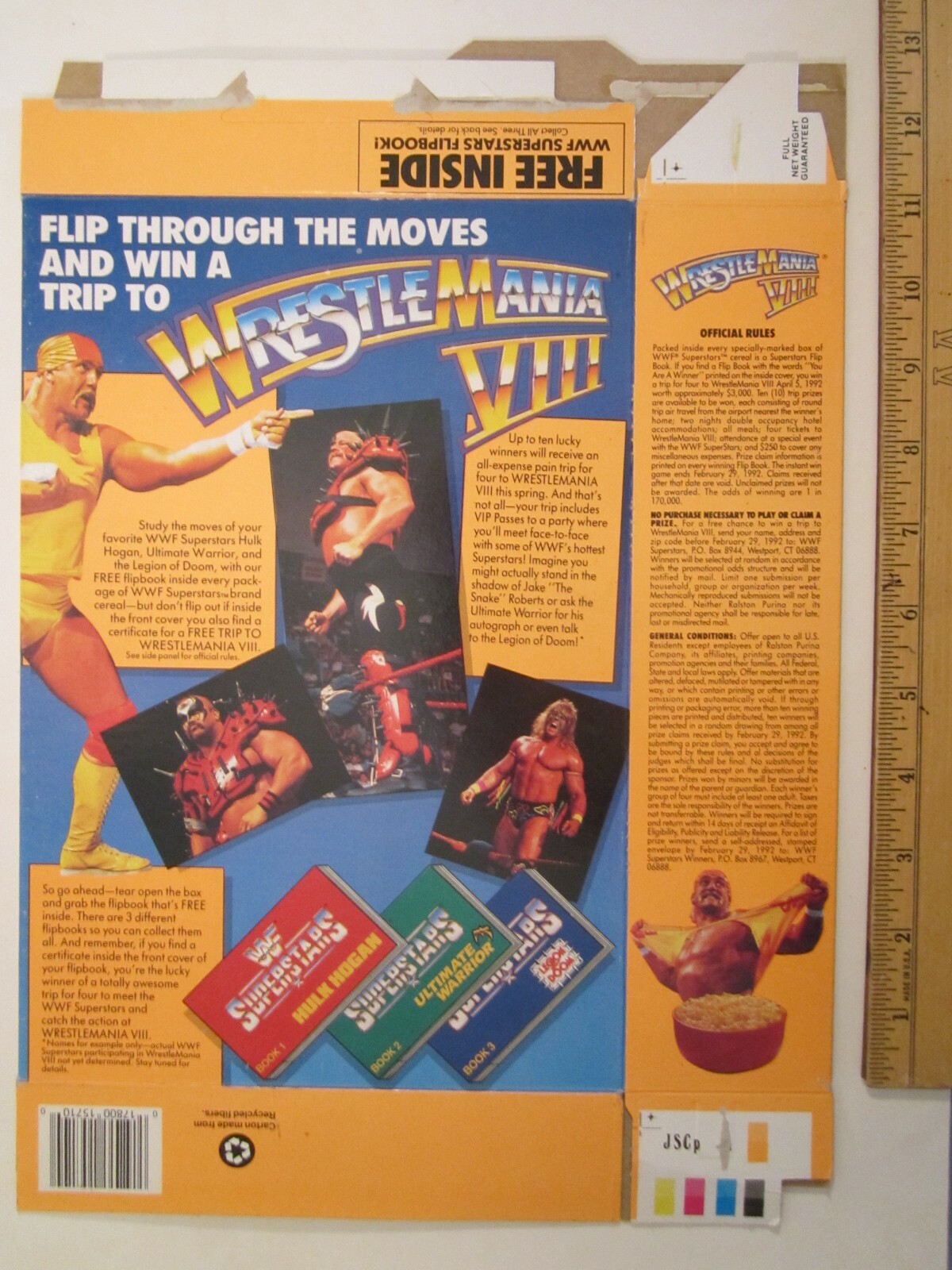 1991 Cereal Box RALSTON WWF Superstars HULK HOGAN [Y156h4] | eBay