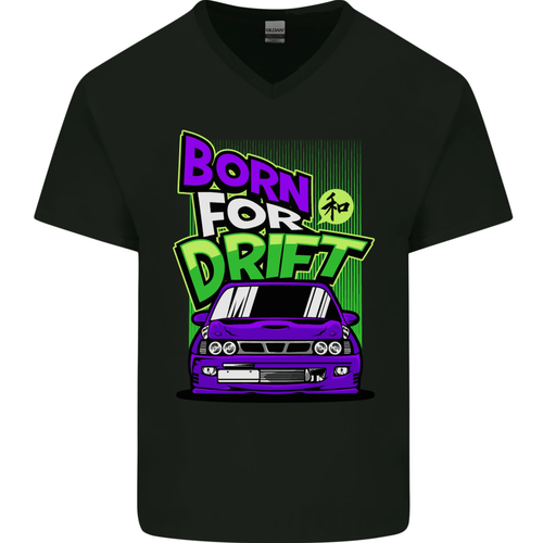 Camiseta de algodón con cuello en V Born for Drift Drifting Car para hombre - Imagen 10 de 37