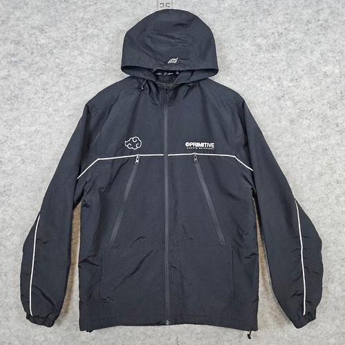 Primitive Naruto Shippuden Hooded Jacket Black Size M Nylon Shell Graphic Back