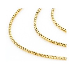 Solid 18K Gold Filled 16"/18"/20"/22"/24/26/28/30/32" Italian Box Chain Necklace