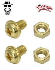 2 Vintage Lowrider Fender 8x5mm 1 PAIR Bolts & Nuts Bicycle Cruiser Bike Gold.