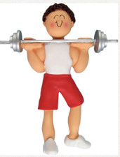 Personalized WEIGHT LIFTER Christmas Tree Ornament