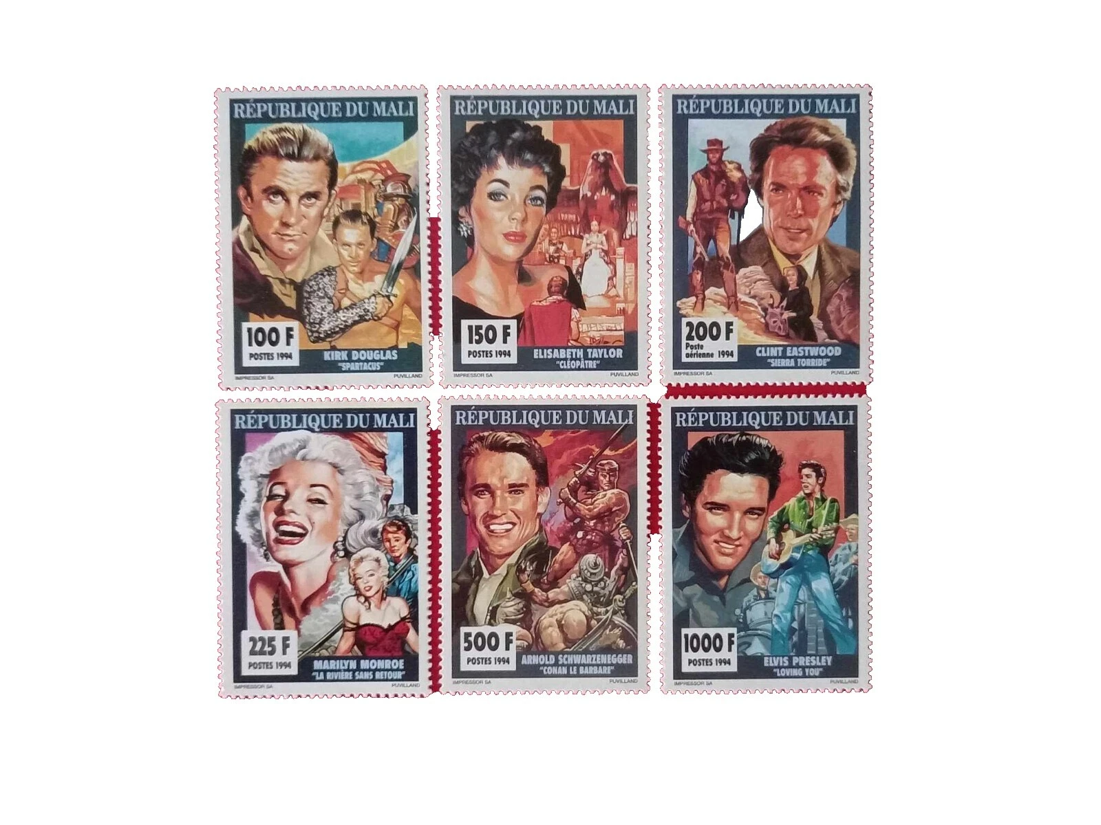 Gastos de envío de varios colores estampillas postales de personas famosas