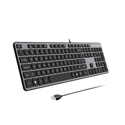 Wired USB Keyboard Comfortable Quiet Chocolate Keys Durable Ultra-Slim Wired ...