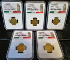 1881R Italy Gold 20 Lire NGC AU58