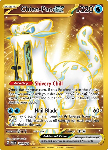Chien-Pao ex SV02: Paldea Evolved #274/193 Gold Pokemon Card T1