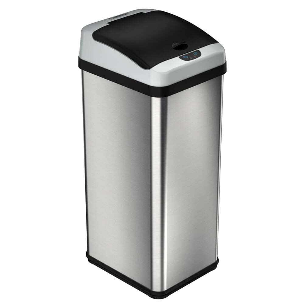 Halo 13 Gal Platinum Stainless Steel Sensor Kitchen Trash Can Silver