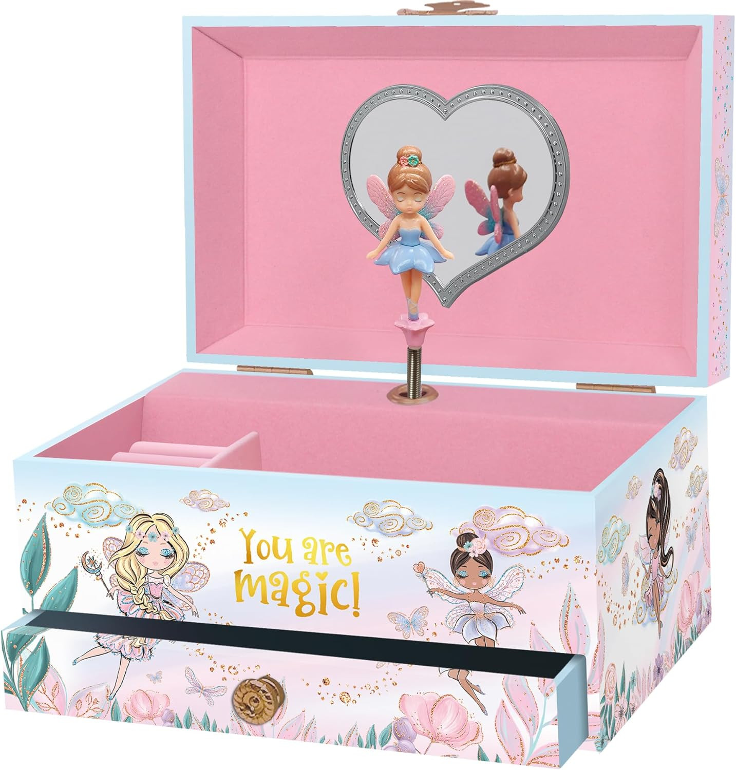 Musical Fairy Jewelry Box for Girls - Kids Music Box with Spinning Fairy