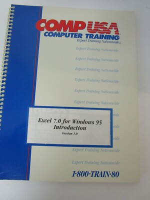 Comp USA Computer Training Book Excel 7.0 for Windows 95
