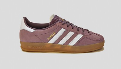 ADIDAS GAZELLE INDOOR PURPLE/WHITE SZS 7 7.5 8 8.5 9 9.5 10.5 11