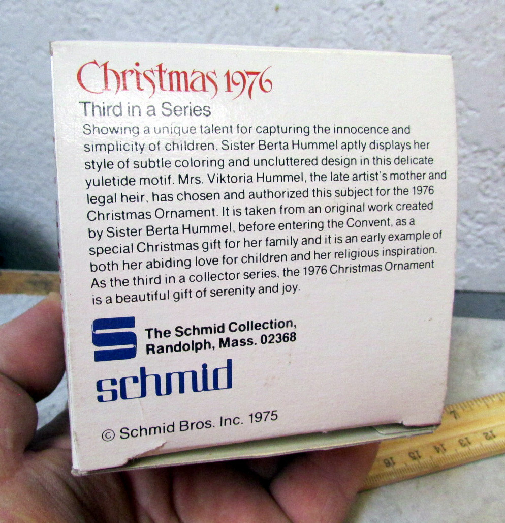 Schmid 1976 Sacred Journey Christmas Ornament w/ original box limited edition