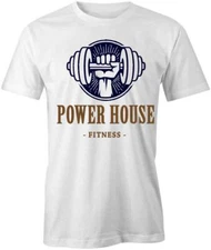 POWER HOUSE FITNESS TShirt Tee Short-Sleeved Cotton GYM CLOTHING S1WSA142