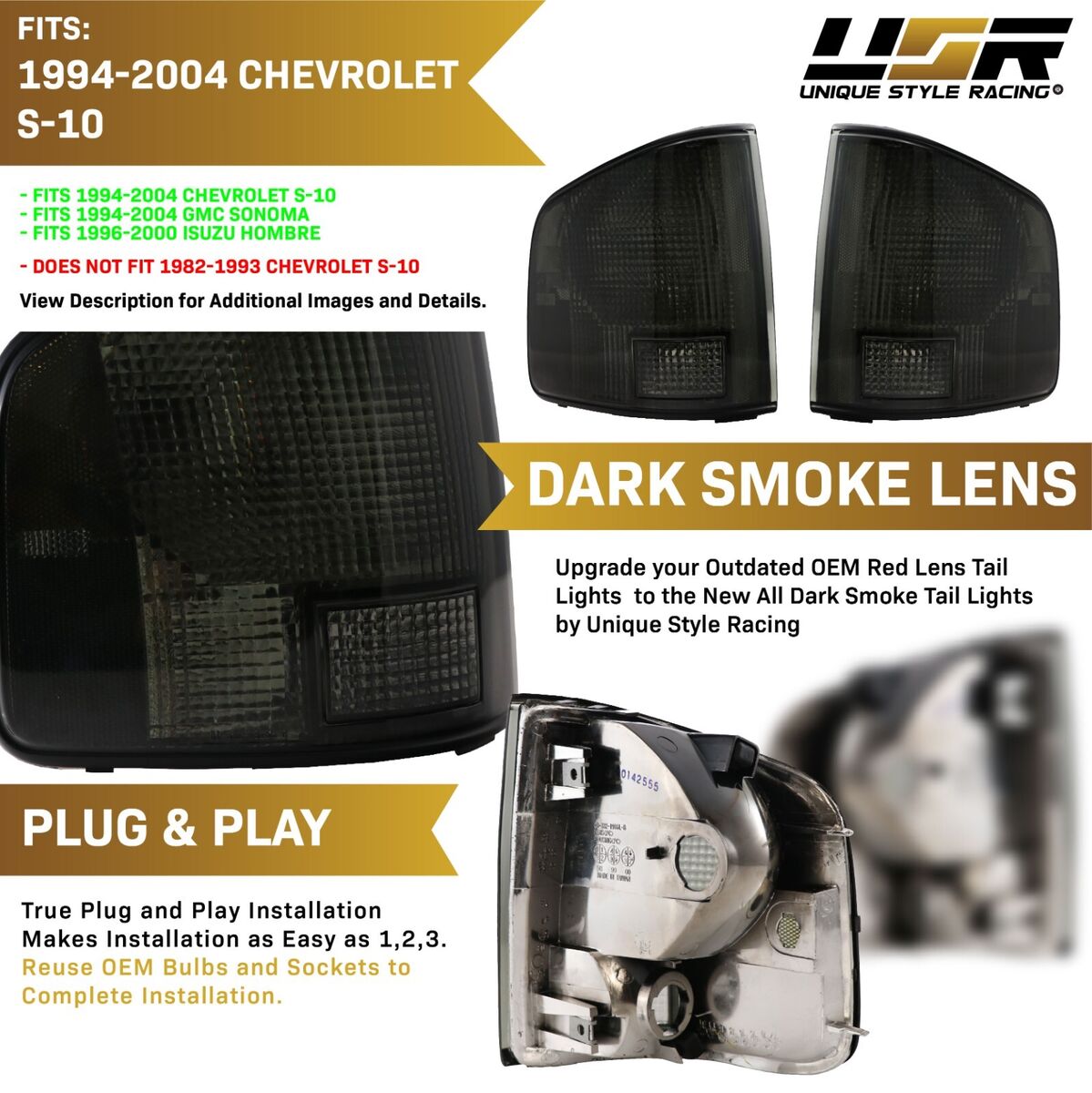 1994-2004 GMC Sonoma / Chevy S10 / Isuzu Hombre DEPO Rear 1994-2004 GMC Sonoma / Chevy S10 / Isuzu Hombre DEPO Rear