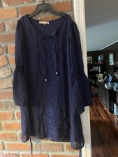 SPEECHLESS KIDS Girl  s Long Sleeve Lace Overlay Swing Ruffle Tier Dress Size 10