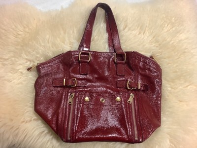 Yves Saint Laurent Rive Gauche Downtown Patent Textured Leather 