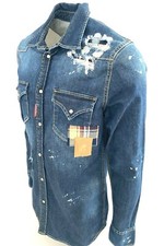 camicia jeans uomo dsquared2 S74DM0159 SCONTO 55% su listino di  € 480,00