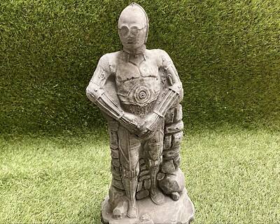 Große C-3PO Star Wars Beton Garten Skulptur Rasen Ornament Frostgeschützt