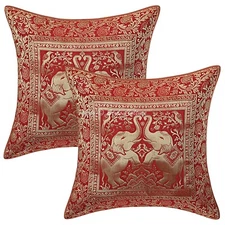 Brocade Jacquard Cushion Cover Ethnic Throw Pillow Case Hippie Gypsy Home Decor