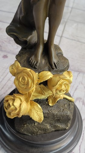 Bronze Sculpture Statue **SALE** Nude Fairy Fantasy Art Nouveau Winged Wood NR - Picture 8 of 10