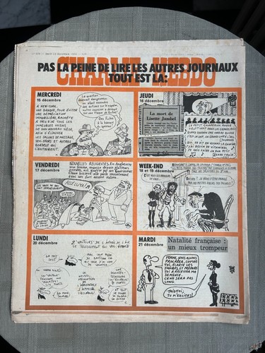 Charlie Hebdo Nr. 319 23 Dezember 1976 IN Sehr Gutem Zustand - Picture 2 of 2