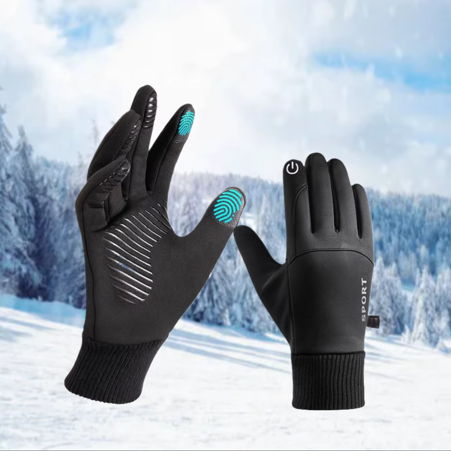 Winter Gloves Men & Women, Touchscreen, Windproof, Thermal for Driving & Skiing-image