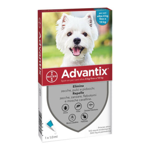 ADVANTIX Antiparassitario Spot On per cani contro pulci zecche e zanzare 4 FIALE - Foto 3 di 6