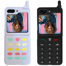 3D Cute Game Boy Retro Phone Case Samsung Galaxy Z Flip 6 5 4 Silicone PC Cover