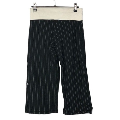 Lululemon Relaxed Fit Crop Black & White Pinstripe 4 - 第 2/3 張圖片