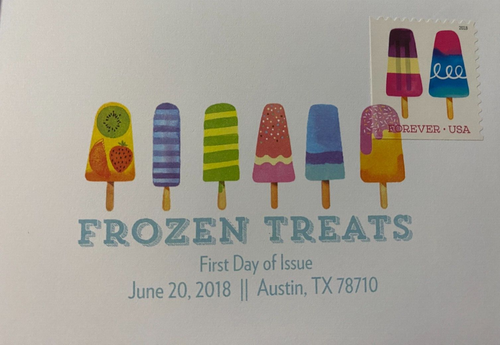 Sello del primer día de emisión de USPS 'Frozen Treats', 2018, cantidad 10, cancelación de color - nuevo - Imagen 4 de 11
