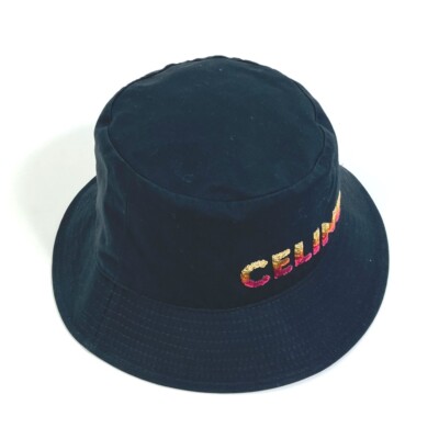 CELINE 2AUO1968P Embroidered gradient sequin hat Bucket hat  display picture 3