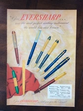 1947 vintage original ad 10”x14” Eversharp Writing Instruments