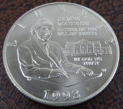 1993-W James Madison Silver Half Dollar BU Bill of Rights Unc