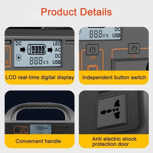 76.8Wh Portable Power Station Li-iron Outdoor Solar Generator Charger Power Bank - Picture 2 of 7