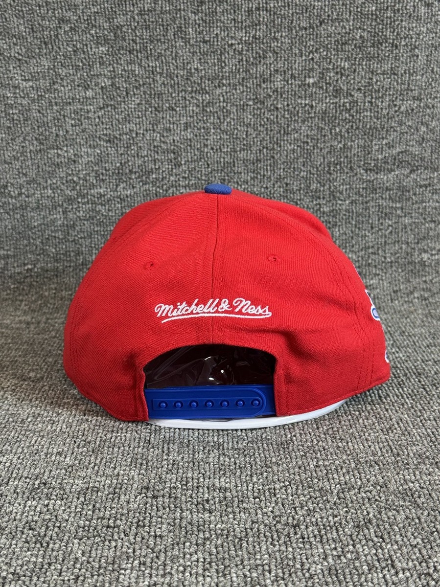 Mitchell & Ness Atlanta Braves Retro Snapback Red Blue Hat Green Brim