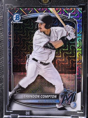2025 BOWMAN DRAFT CHROME #BDC-64 BRANDON COMPTON MOJO REFRACTOR - RC/SP
