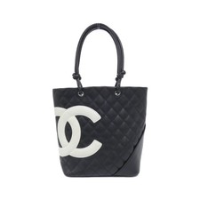 Chanel Cambon Line Calf Shoulder Bag Women Black One Size 635554