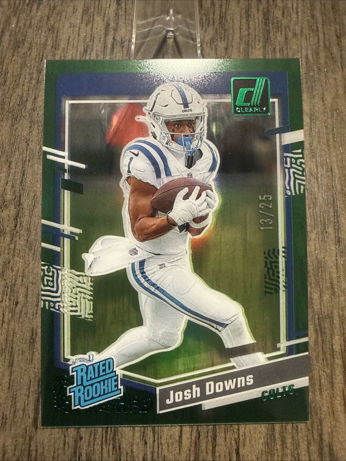 2023 Panini Clearly Donruss - Rated Rookie Josh Downs #71 Green /25 (RC)