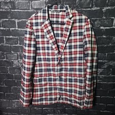 Travis Mathew Mens Medium Blazer Jacket Red Plaid