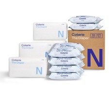 Coterie Baby Wipes  Diapers Kit, Size Newborn 186 Count  18 Count