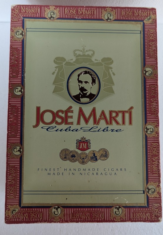 JOSE' MARTI Wood CIGAR BOX CUBA LIBRE Valentino  Nicaragua Vintage 