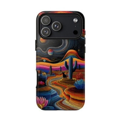 Phone Ink - iPhone | Galaxy | Pixel Case - Surreal Desert Twilight Night Cactus